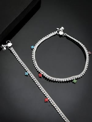 delicate damini cz anklet - 18369756 - Standard Image - 2