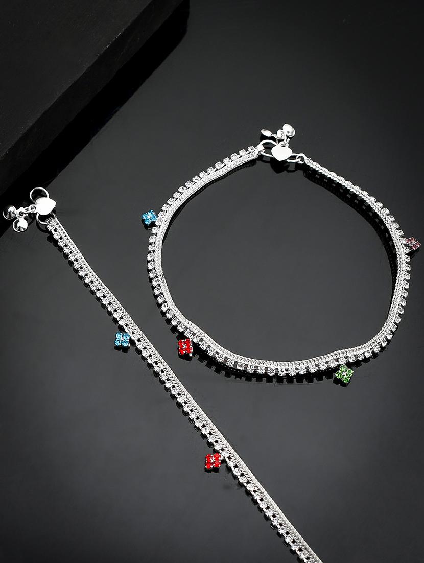 delicate damini cz anklet - 18369756 - Zoom Image - 2