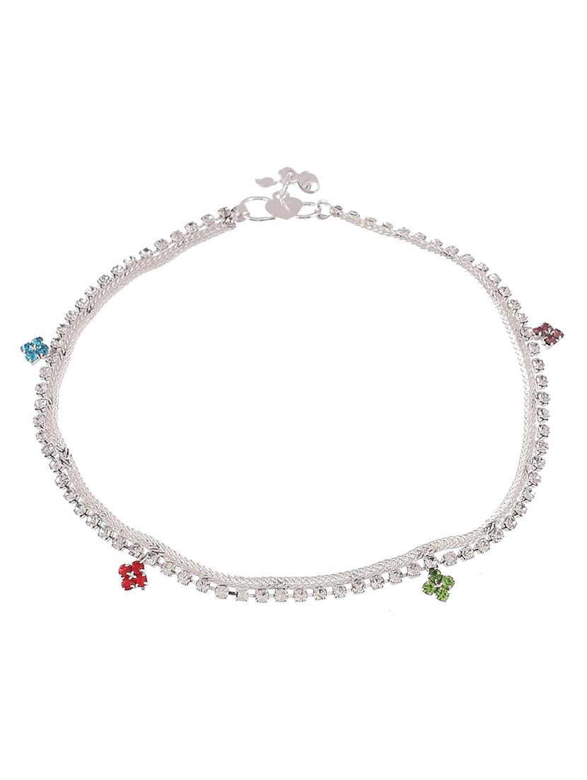delicate damini cz anklet - 18369756 - Zoom Image - 3