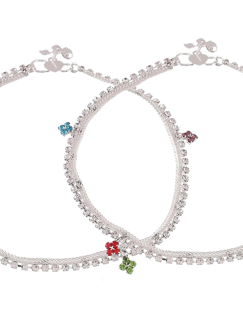 delicate damini cz anklet - 18369756 - Zoom Image - 4