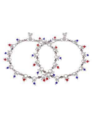 traditional silver plated multi drop anklets - 18369760 - Standard Image - 2