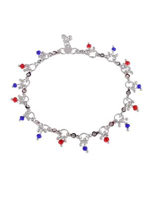 traditional silver plated multi drop anklets - 18369760 - Standard Image - 3