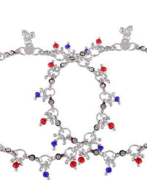 traditional silver plated multi drop anklets - 18369760 - Standard Image - 4