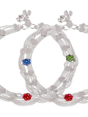 silver brass anklets and payal - 18369769 - Standard Image - 5
