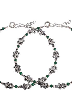silver brass anklets and payal - 18369836 - Standard Image - 5
