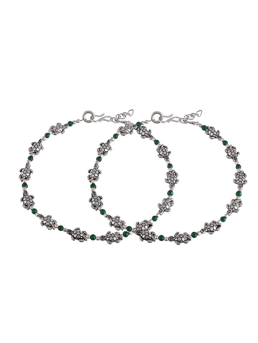 silver brass anklets and payal - 18369836 - Zoom Image - 2