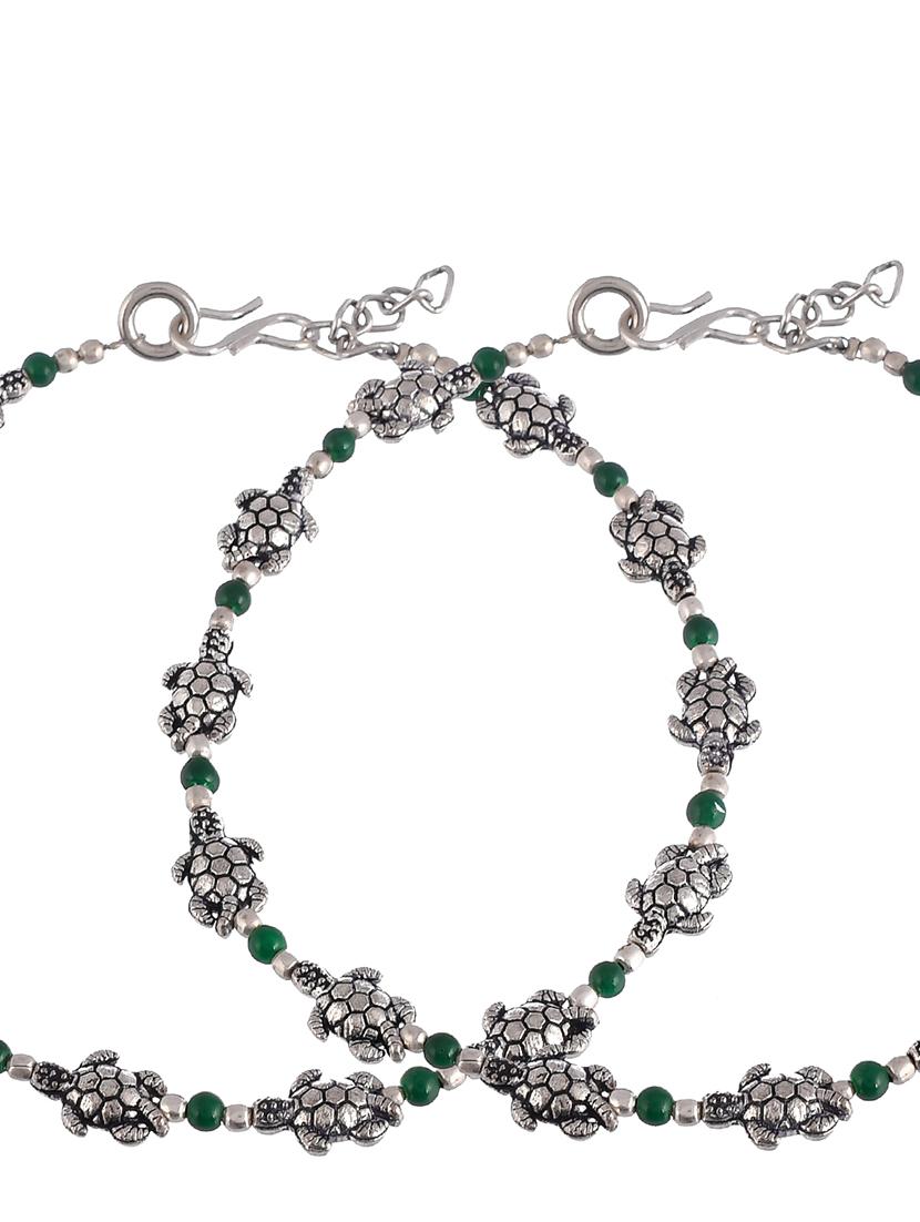 silver brass anklets and payal - 18369836 - Zoom Image - 5