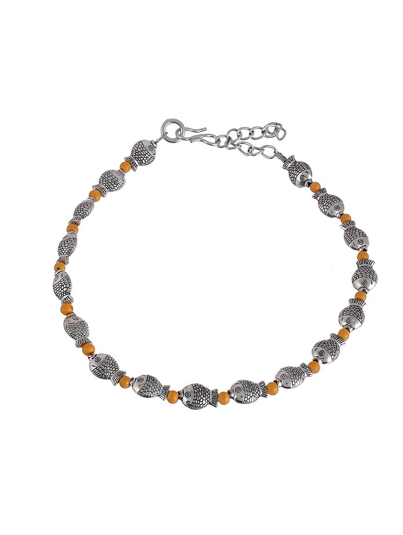 silver brass anklets and payal - 18369882 - Zoom Image - 3