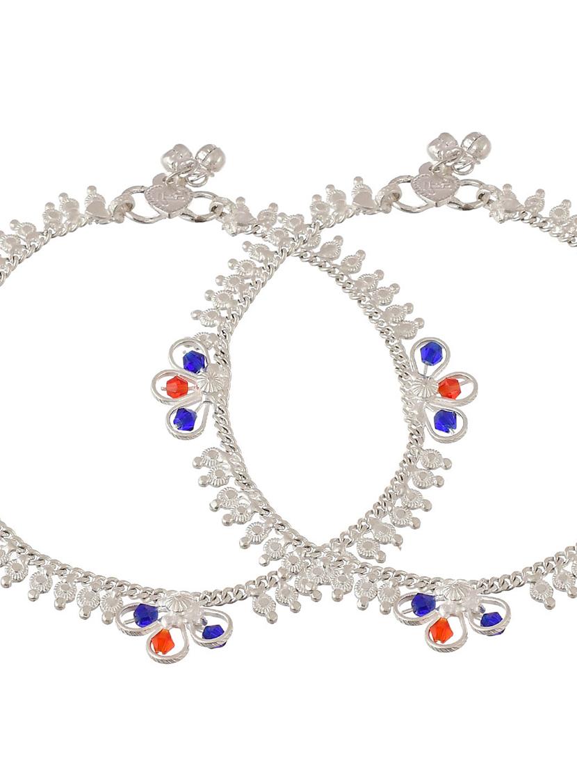silver brass anklets and payal - 18369915 - Zoom Image - 5