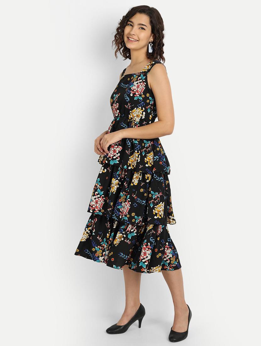 sleeveless floral layered dress - 18370215 - Zoom Image - 2
