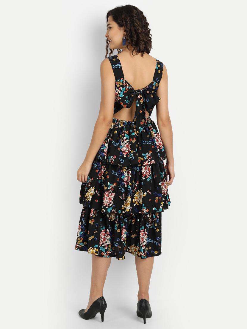sleeveless floral layered dress - 18370215 - Zoom Image - 3