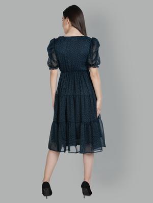 v-neck printed tiered dress dress - 18370217 - Standard Image - 4