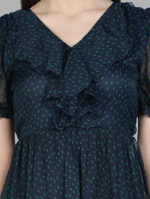 v-neck printed tiered dress dress - 18370217 - Standard Image - 5