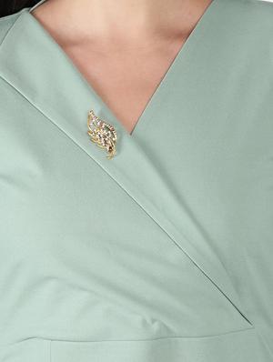 v-neck solid sheath dress - 18370222 - Standard Image - 4
