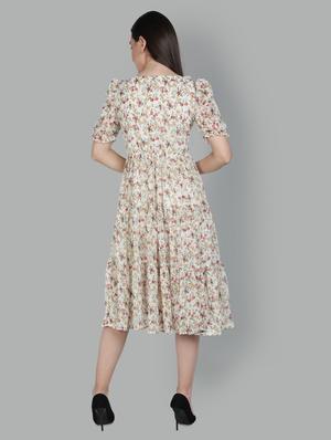 v-neck floral tiered dress dress - 18370223 - Standard Image - 3