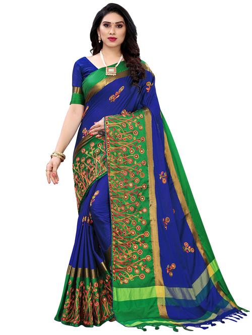 women's embroidered saree with blouse - 18370290 -  Standard Image - 0