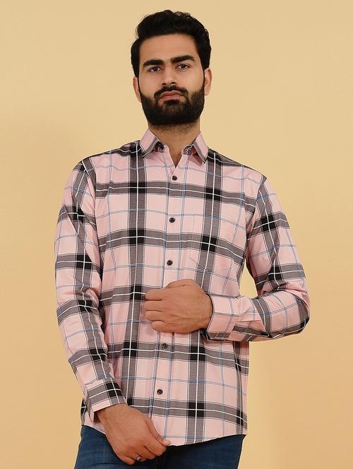pink checkered casual shirt - 18370630 - Standard Image - 1