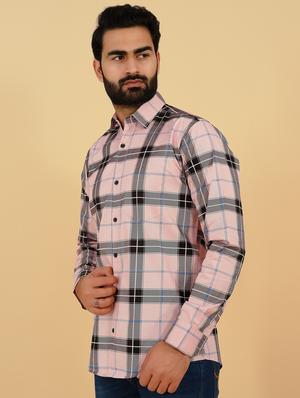 pink checkered casual shirt - 18370630 - Standard Image - 2
