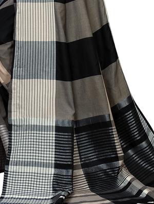 black cotton woven saree with blouse - 18370698 - Standard Image - 3