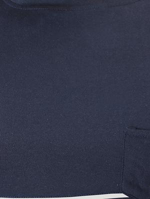 navy blue chest-printed t-shirt - 18370879 - Standard Image - 5