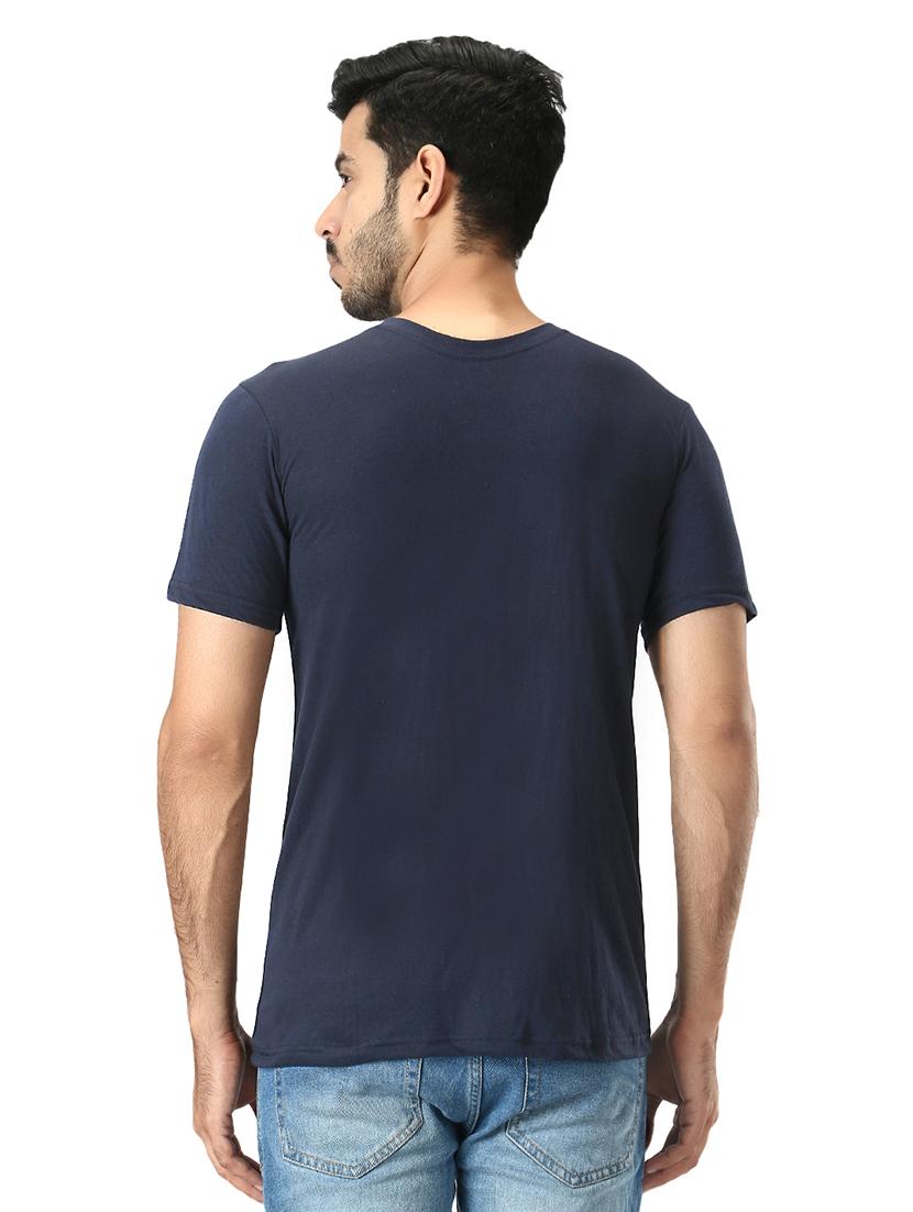 navy blue chest-printed t-shirt - 18370879 - Zoom Image - 3