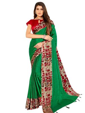 multi colored silk blend printed saree with blouse - 18371413 - Standard Image - 2