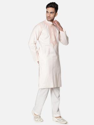 pink neck embroidered long kurta - 18371555 - Standard Image - 4