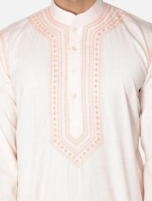 pink neck embroidered long kurta - 18371555 - Standard Image - 6