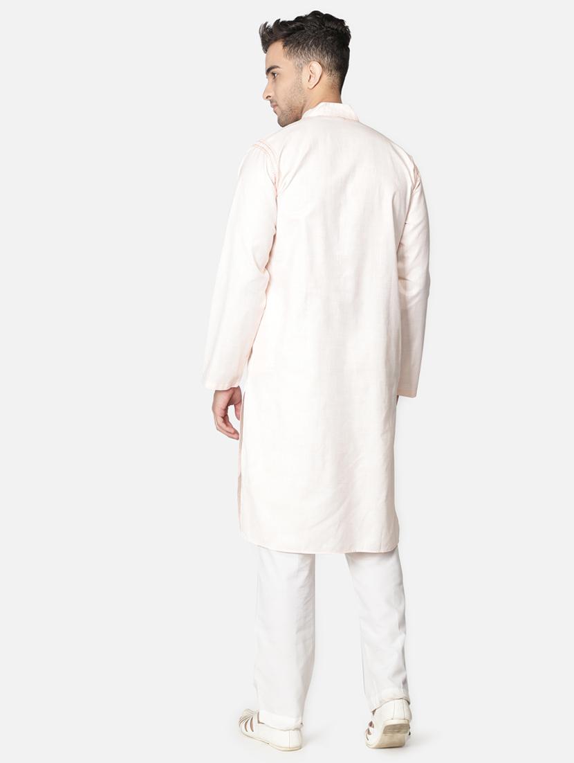 pink neck embroidered long kurta - 18371555 - Zoom Image - 5