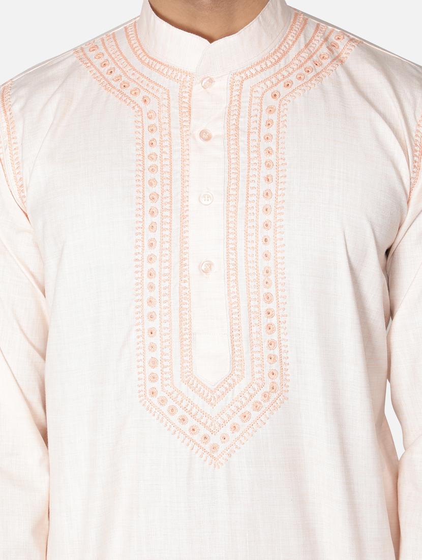pink neck embroidered long kurta - 18371555 - Zoom Image - 6