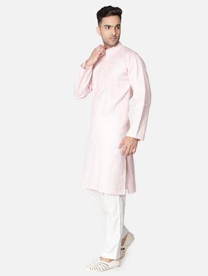 pink neck embroidered long kurta - 18371562 - Standard Image - 4
