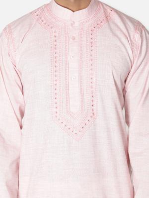 pink neck embroidered long kurta - 18371562 - Standard Image - 6