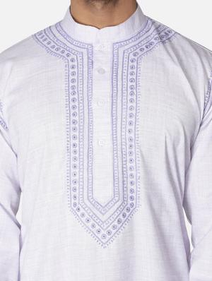 purple neck embroidered long kurta - 18371563 - Standard Image - 6