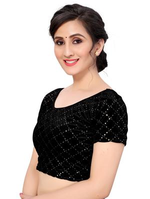 black velvet solid blouse - 18371823 - Standard Image - 2