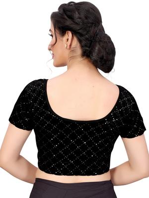 black velvet solid blouse - 18371823 - Standard Image - 4