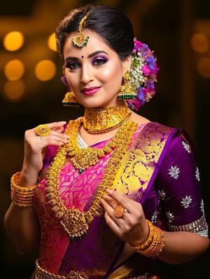 pink banarasi saree with blouse - 18372114 - Standard Image - 3