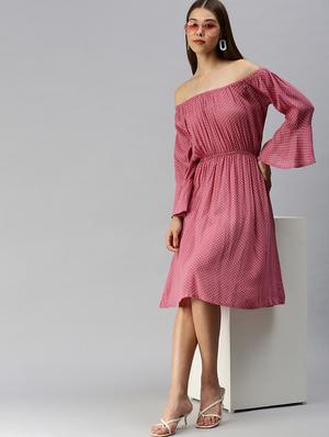 off shoulder empire line dress - 18372139 - Standard Image - 4