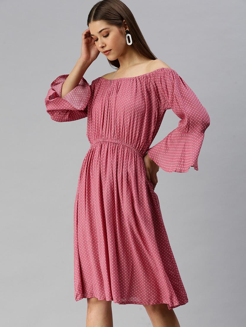 off shoulder empire line dress - 18372139 - Zoom Image - 2