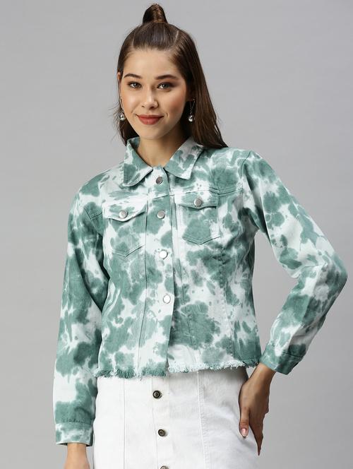 frayed hem tie & dye summer jacket - 18372231 - Standard Image - 1