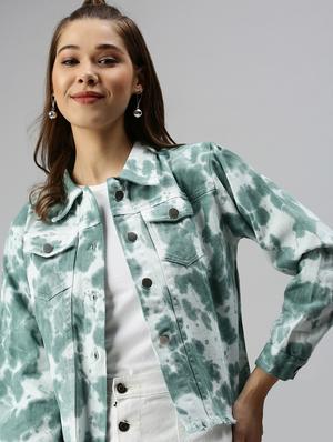 frayed hem tie & dye summer jacket - 18372231 - Standard Image - 5