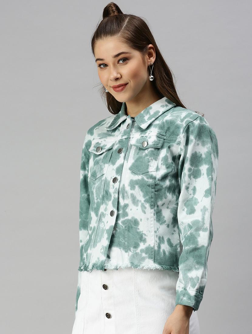 frayed hem tie & dye summer jacket - 18372231 - Zoom Image - 2