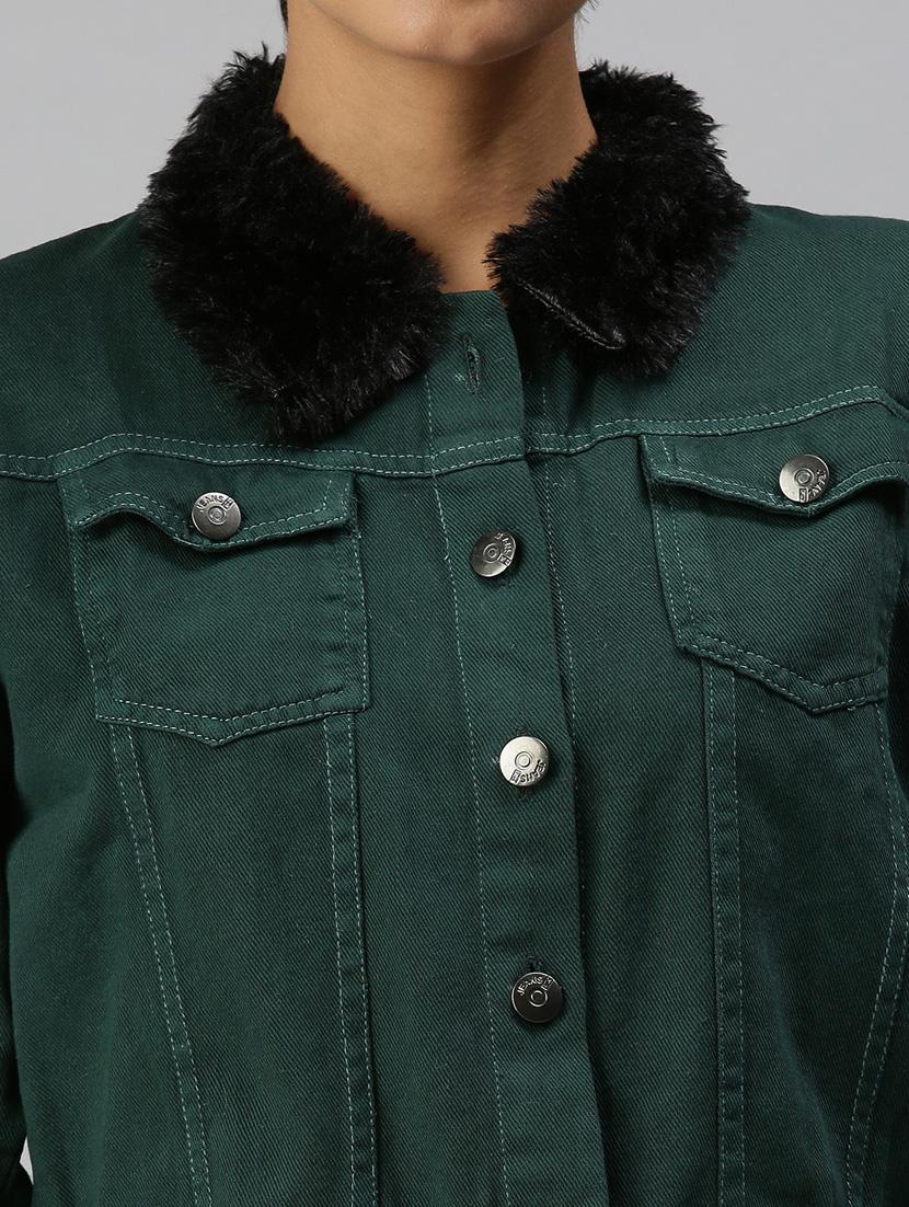 fur embellished denim jacket - 18372244 - Zoom Image - 6