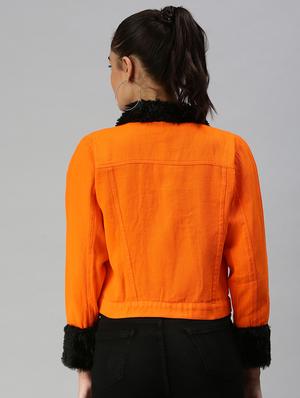 fur embellished denim jacket - 18372246 - Standard Image - 3