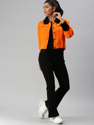 fur embellished denim jacket - 18372246 - Standard Image - 4