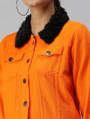 fur embellished denim jacket - 18372246 - Standard Image - 6