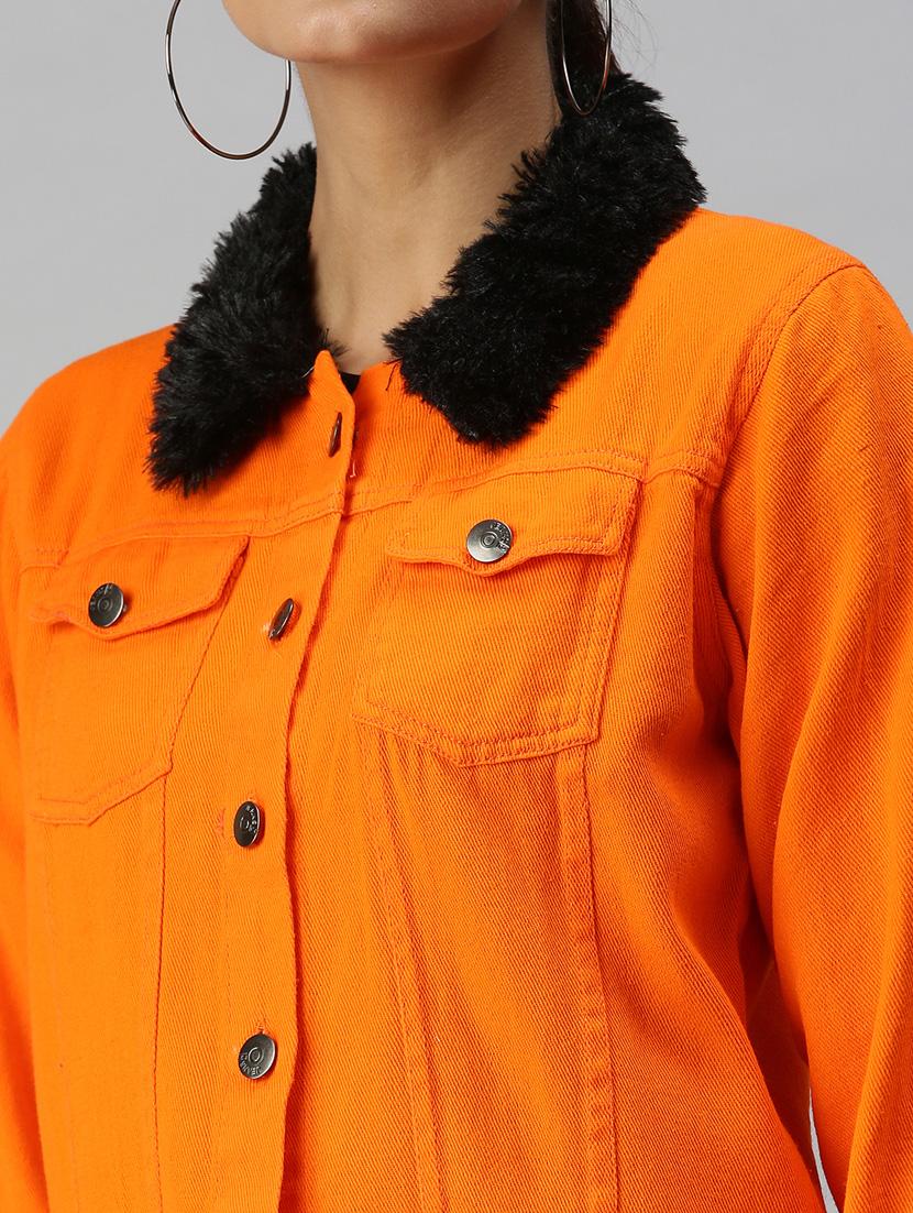 fur embellished denim jacket - 18372246 - Zoom Image - 6