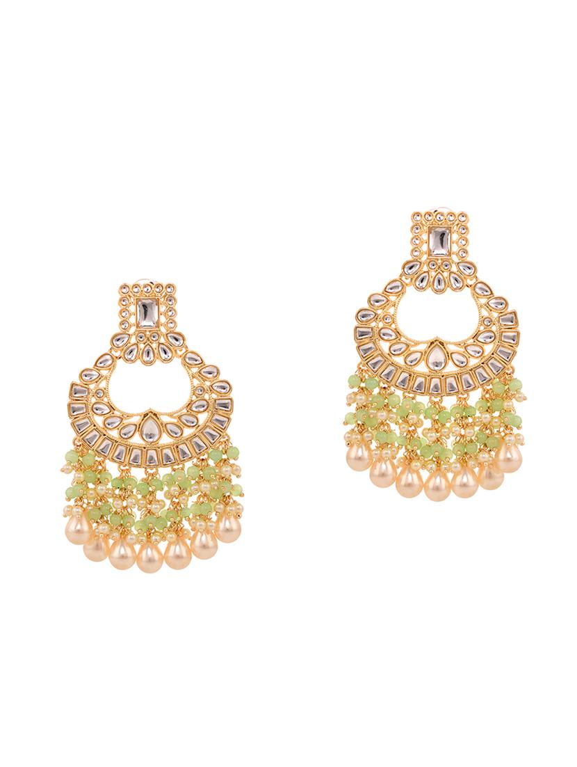 green brass chandballi earring - 18372343 - Zoom Image - 2