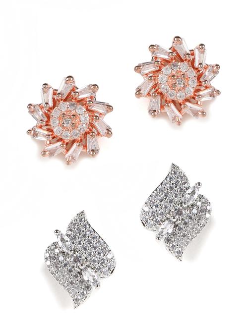 silver brass studs earring - 18373263 - Standard Image - 1