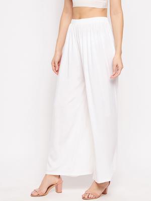 mid rise solid flared palazzo - 18373748 - Standard Image - 2