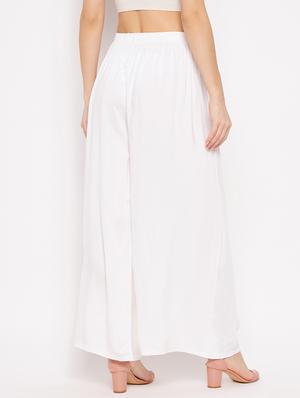 mid rise solid flared palazzo - 18373748 - Standard Image - 3